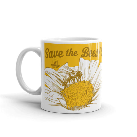 Save the Bees! Weeks Vintage White Mug - Mug - Only $14.99! Order now at Weeks Honey Farm Fast shipping and excellent customer service.